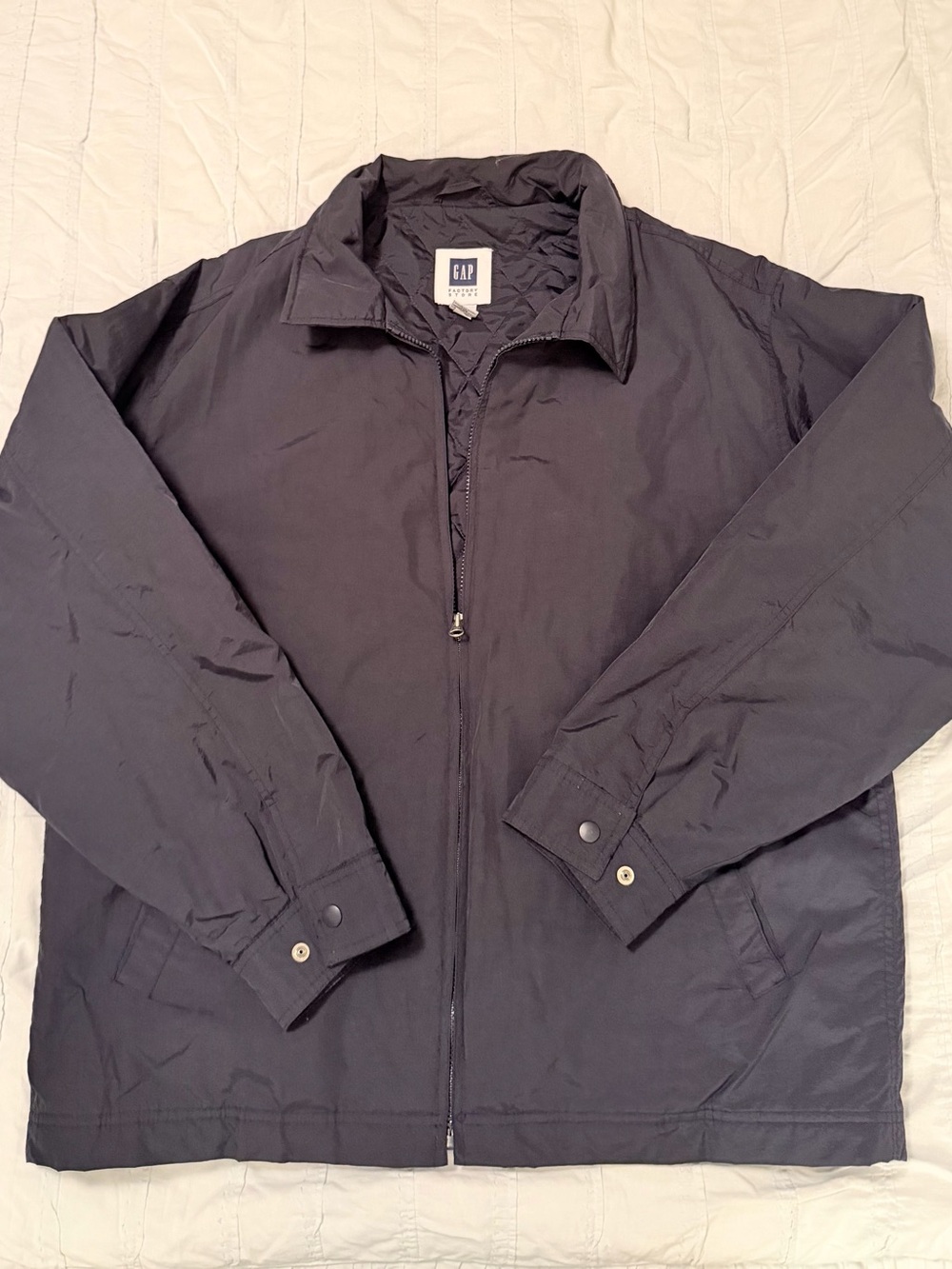 GAP Men's Dark Navy Zip-Up Windbreaker Jacket